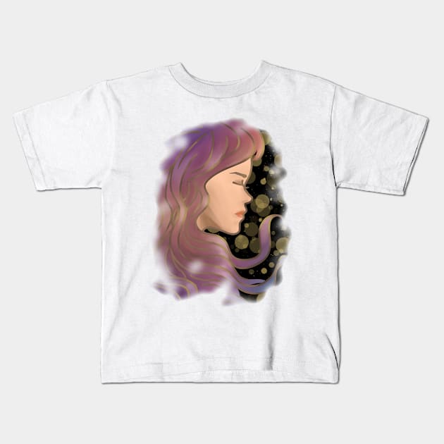 sleeping lady Kids T-Shirt by Mucc.us